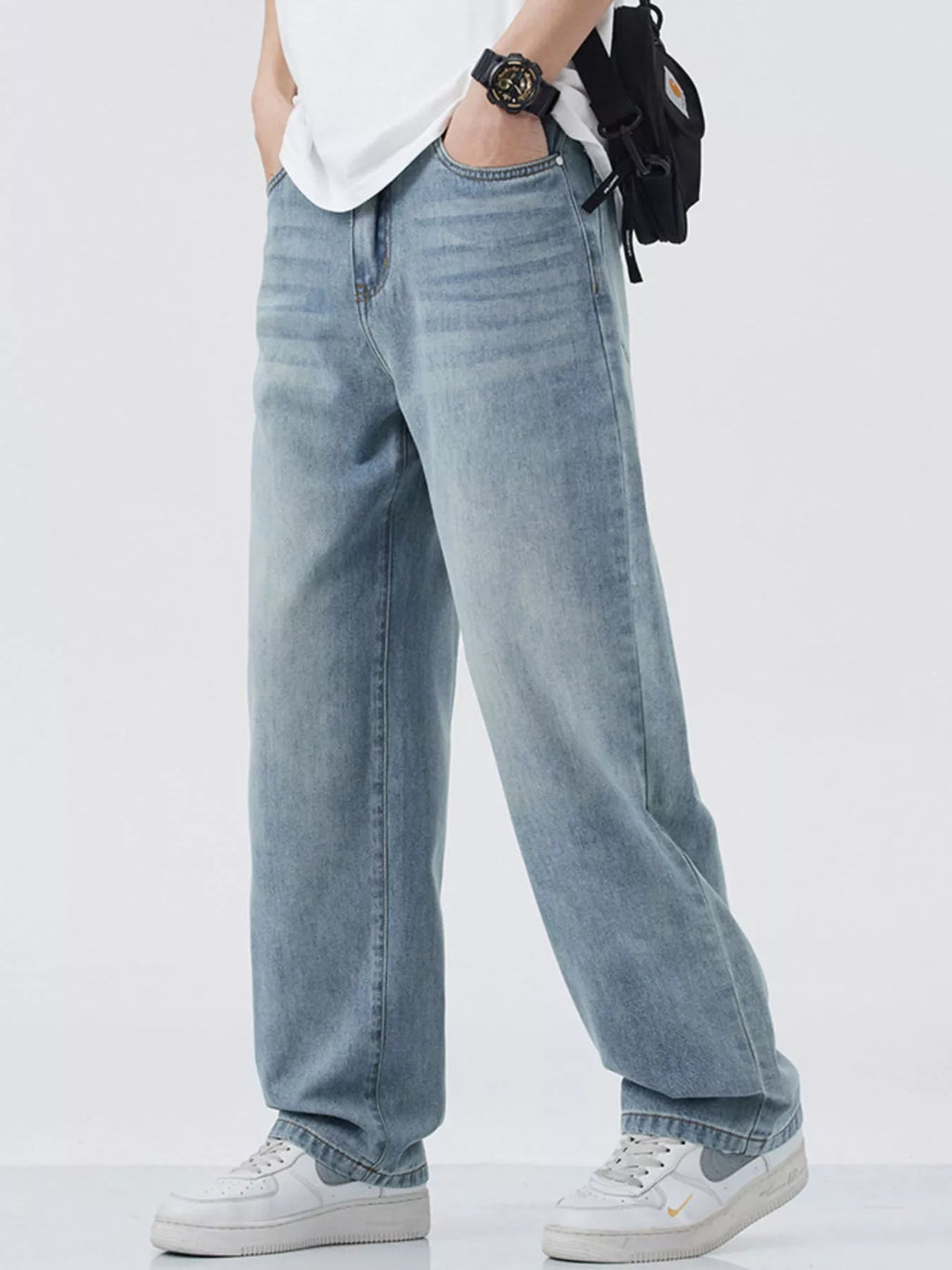 Men's Wide Leg Relaxed Fit Jeans
