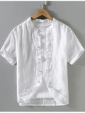 Men's Plus Size Button-Up Short Sleeve Casual Shirt