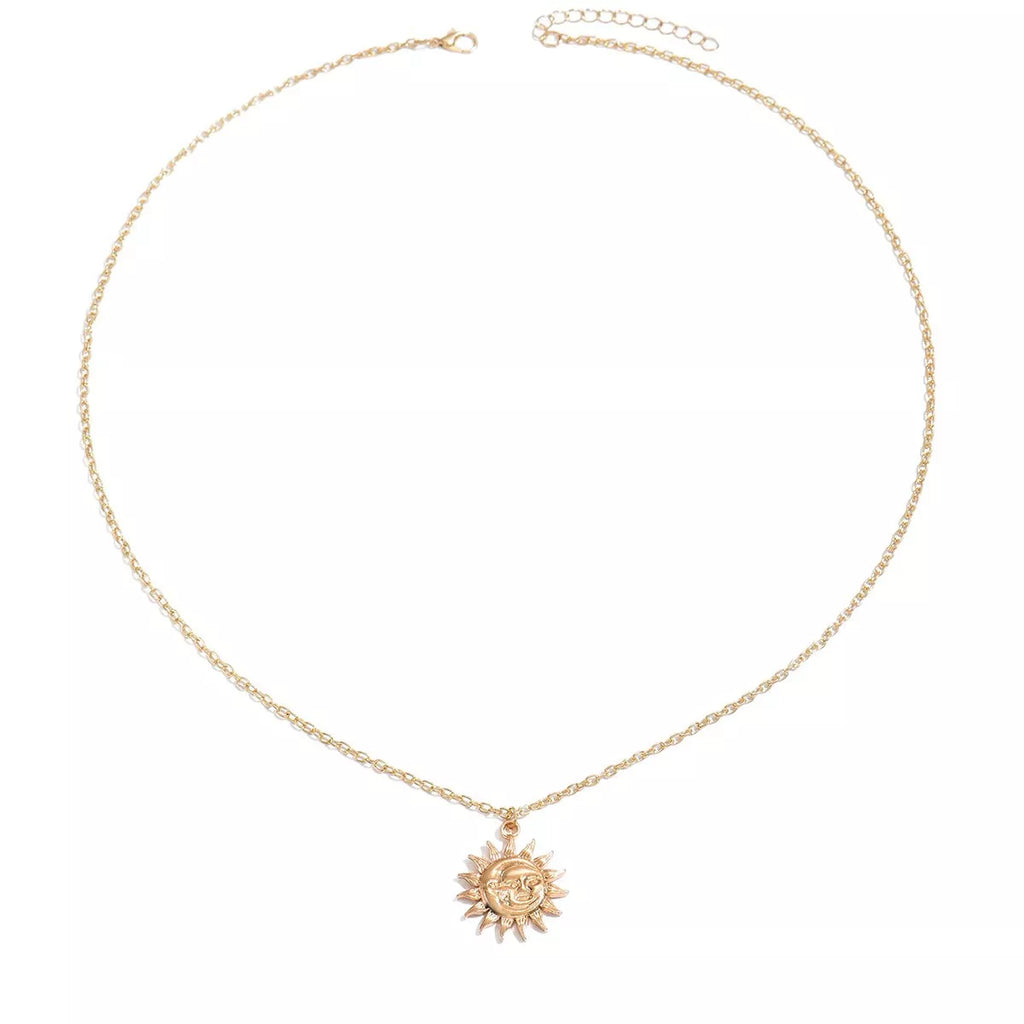 18K Gold-Plated Sunburst Pendant Necklace
