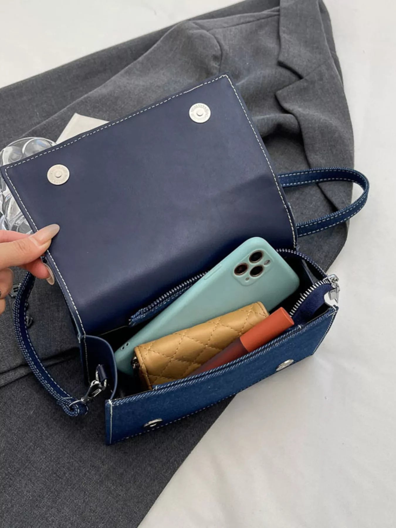 Denim Patchwork Crossbody Bag