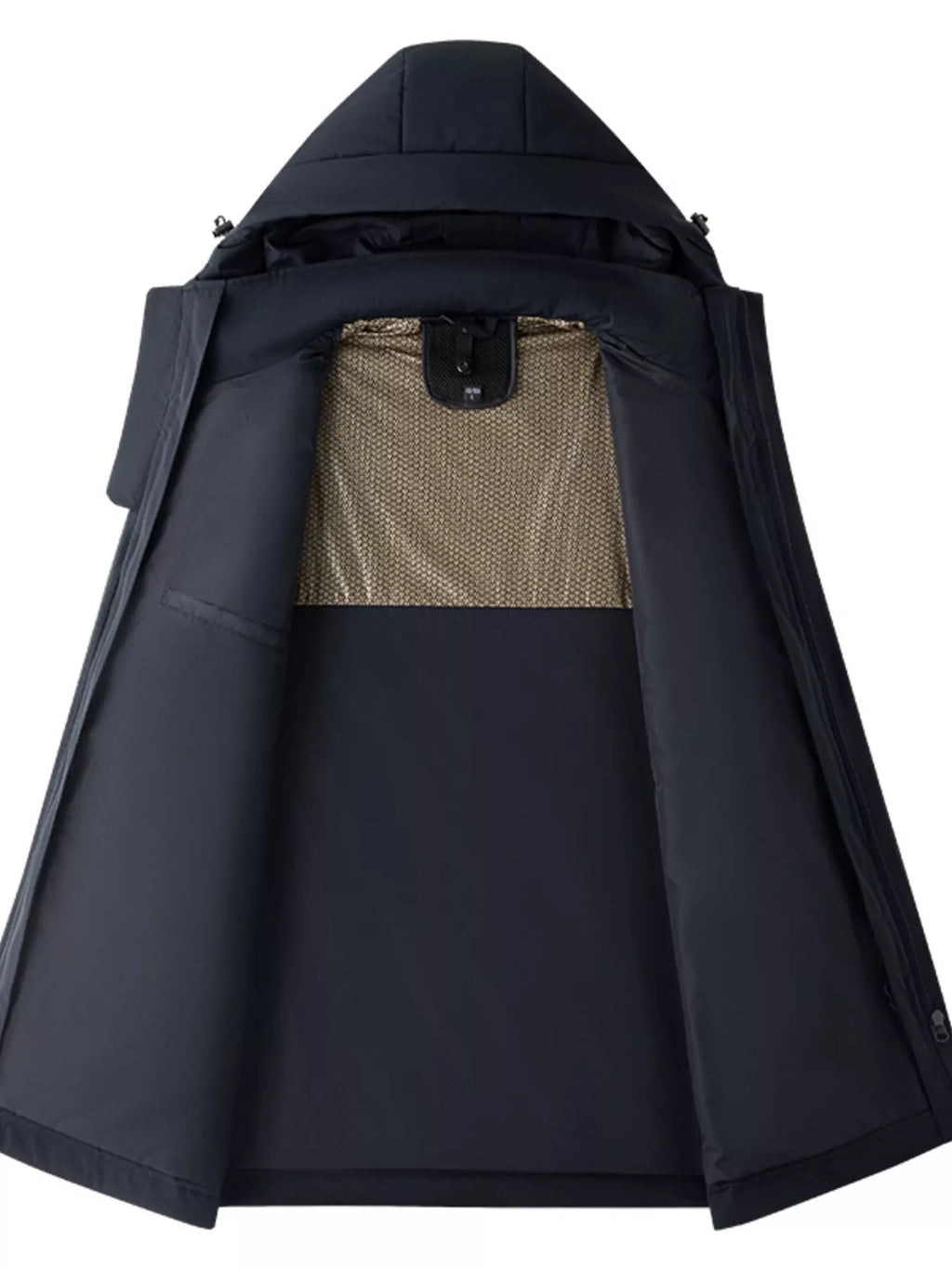 Men's Full Size Windproof Hooded Longline Jacket Plus Size