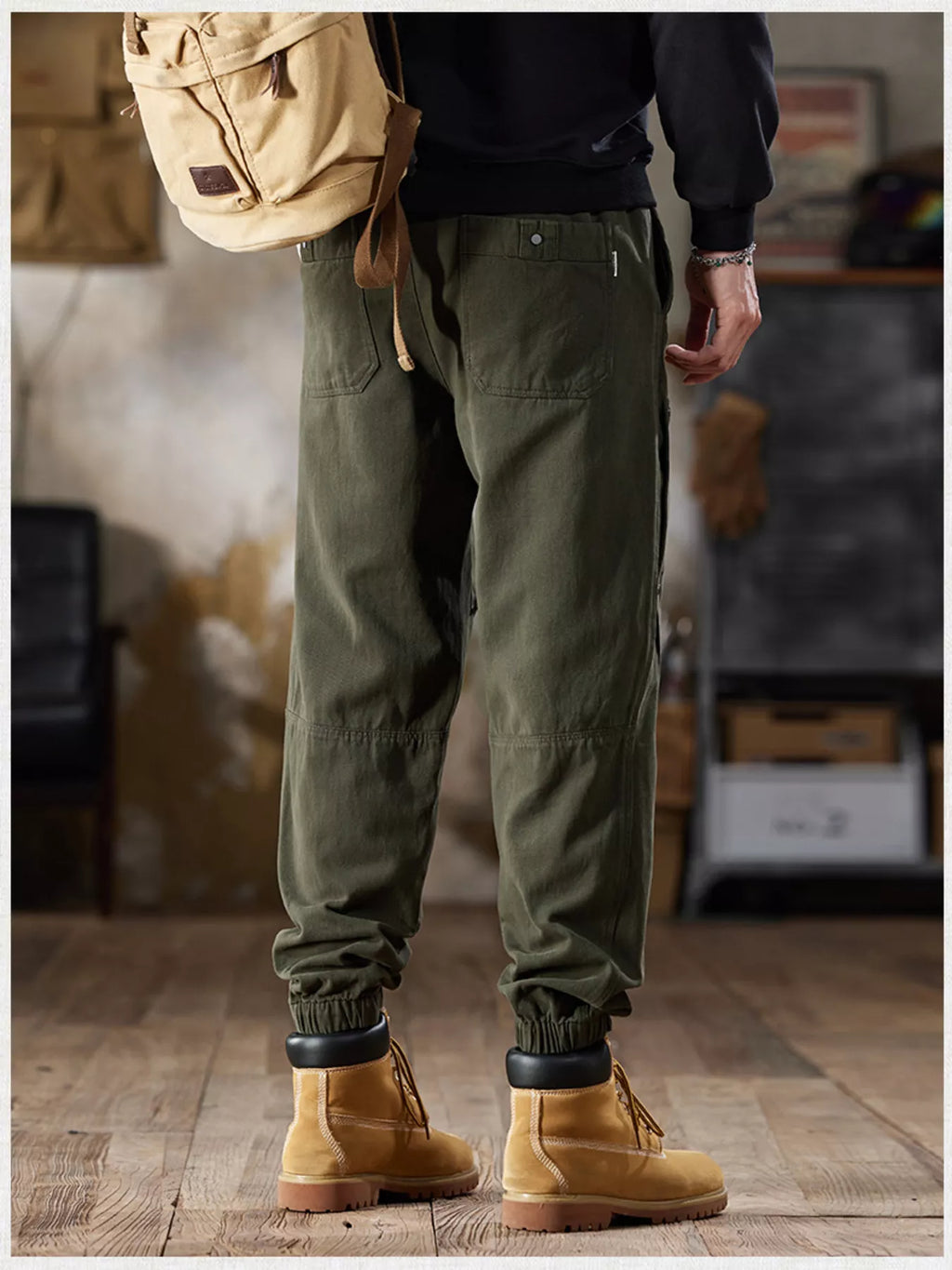 Men's Full Size Casual Drawstring Cargo Joggers Plus Size