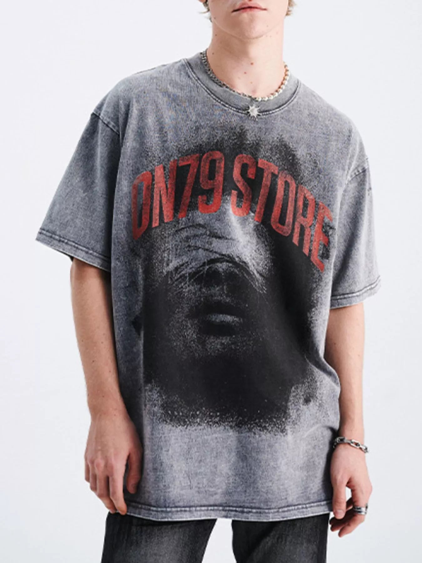 Men's Graphic Round Neck Short Sleeve T-Shirt