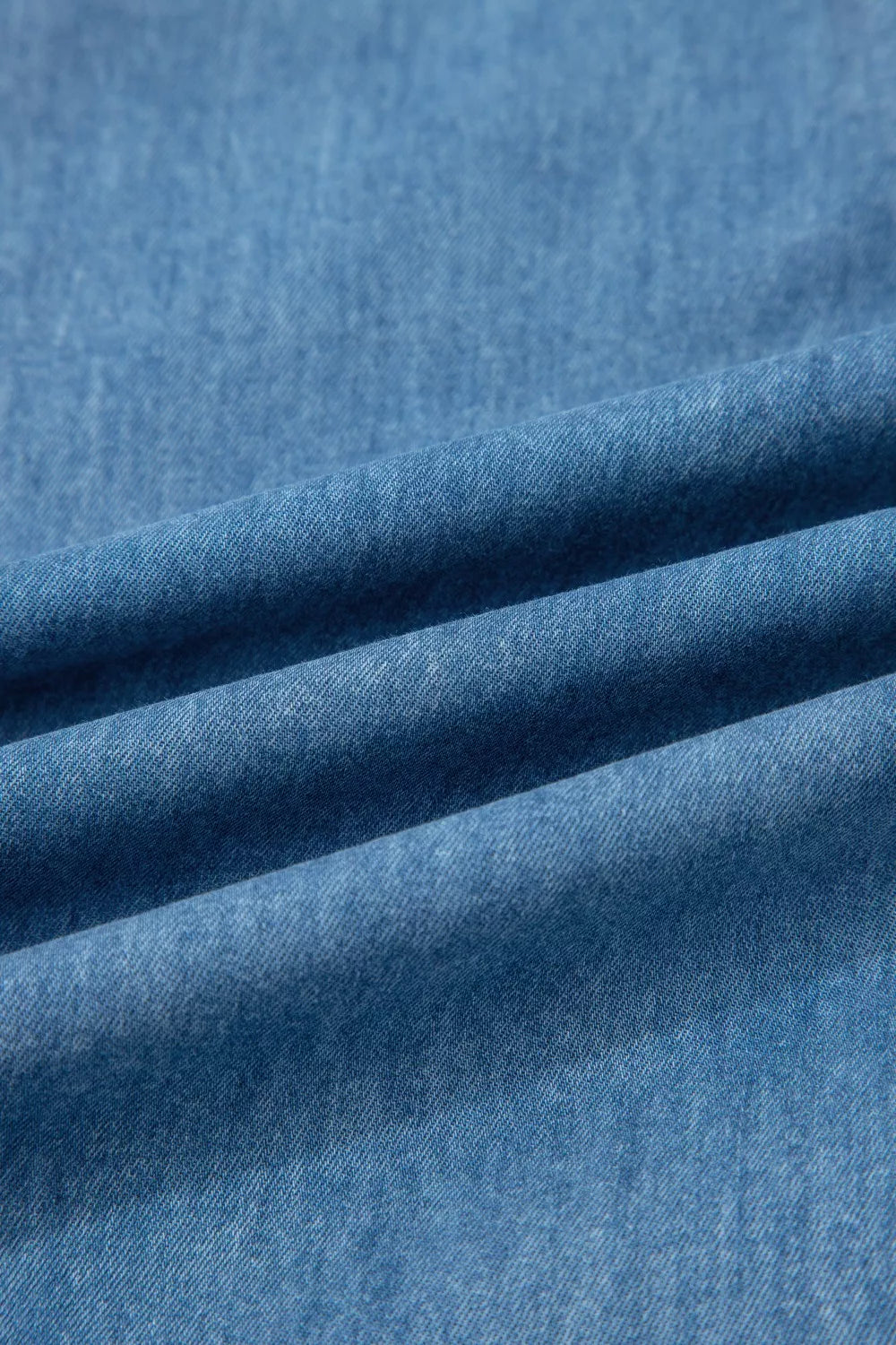 Ruffled Hem Wide Leg Chambray Pants