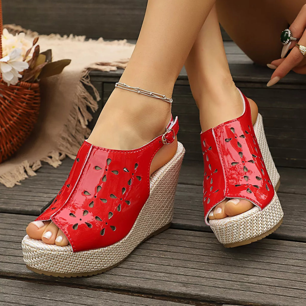 Peep Toe Wedge Sandals