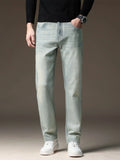 Men's Wash Straight Fit Casual Jeans
