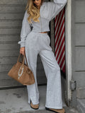 Zip Up Hoodie & Wide Leg Pants Set
