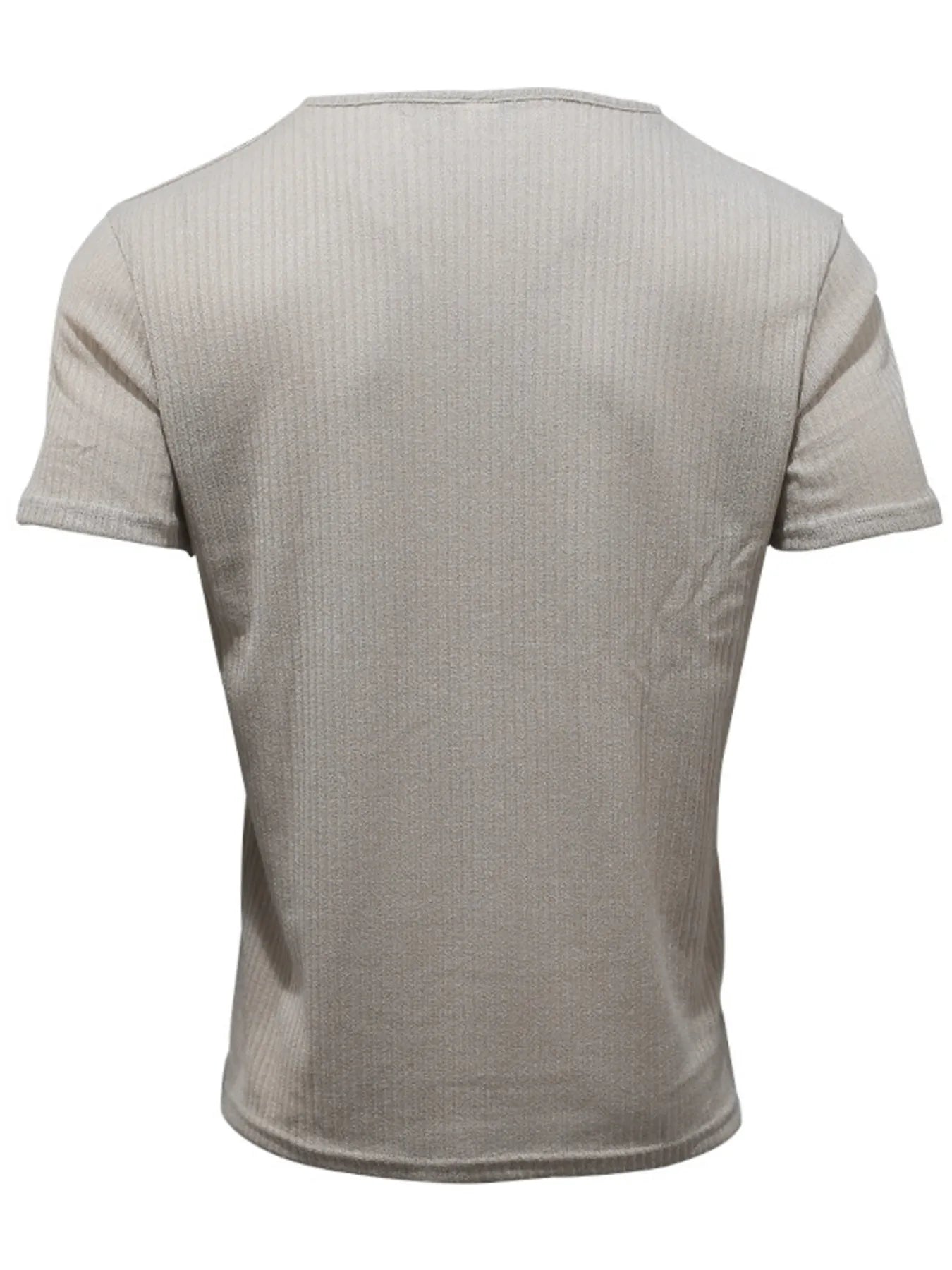 Men's Full Size Ribbed V-Neck T-Shirt Plus Size
