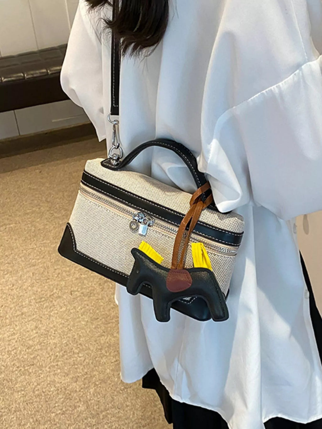 Top Handle Detachable Strap Handbag