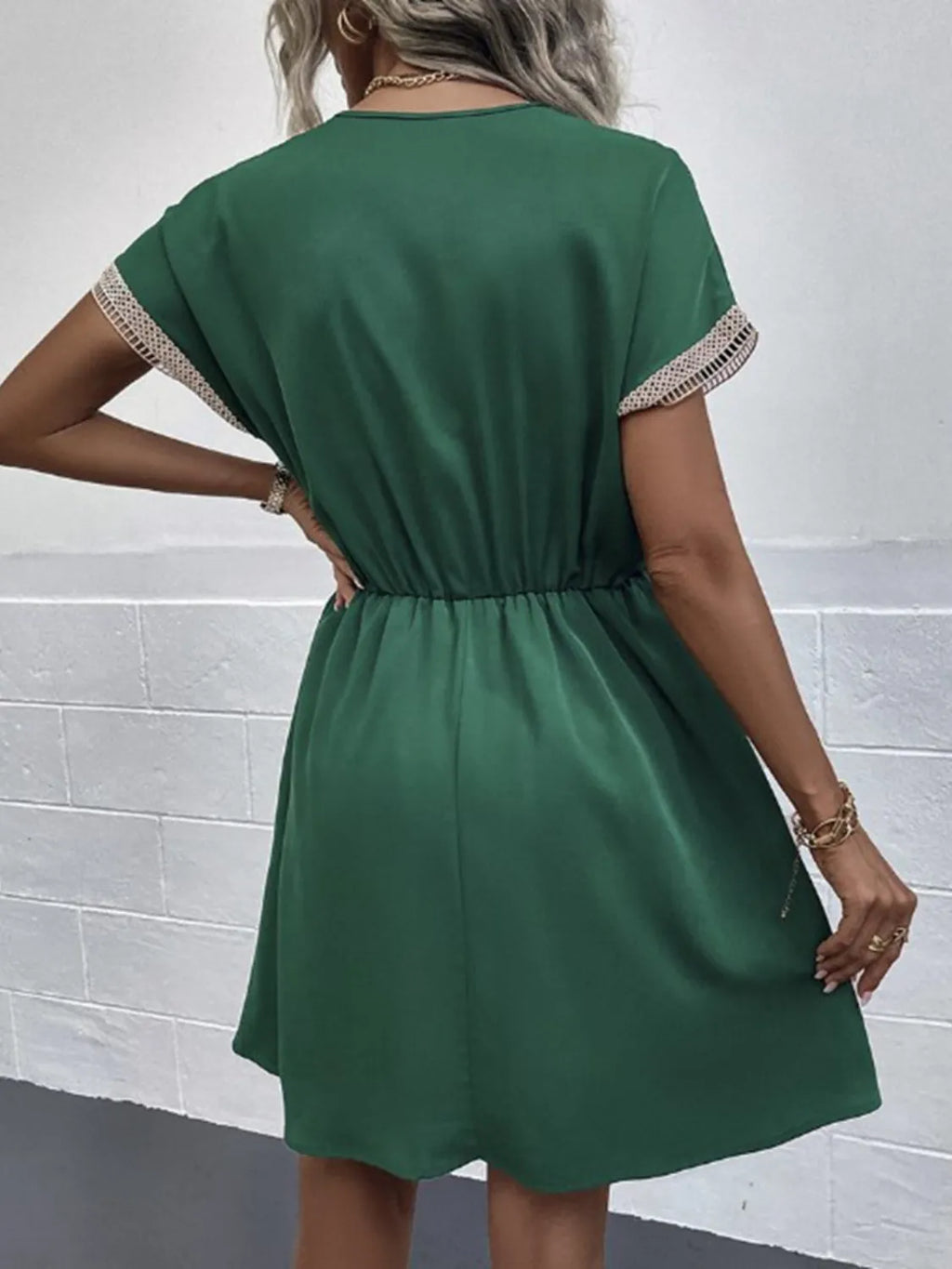 Full Size V-Neck Short Sleeve Dress Plus Size