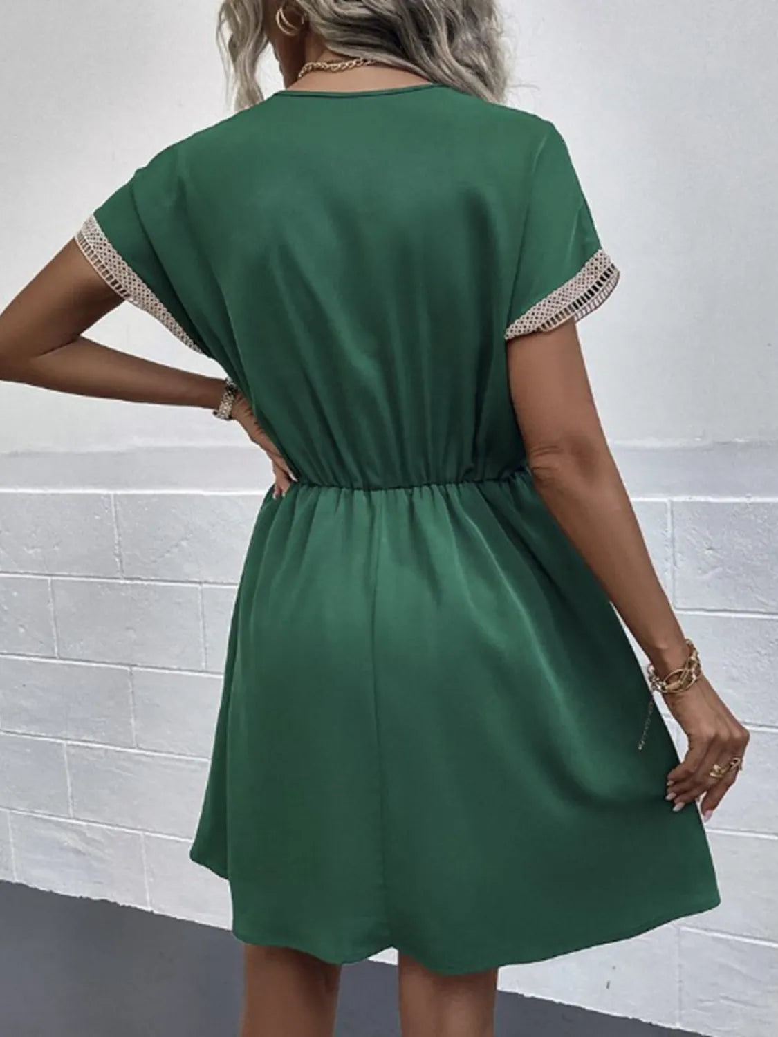 Full Size V-Neck Short Sleeve Dress Plus Size