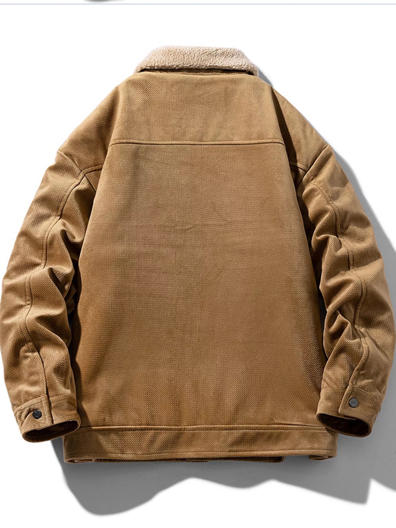 Men's Plus Size Snap Down Sherpa Lined Winter Coat