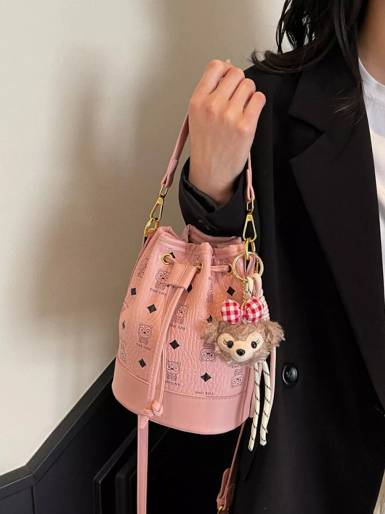 Drawstring Bucket Crossbody Bag