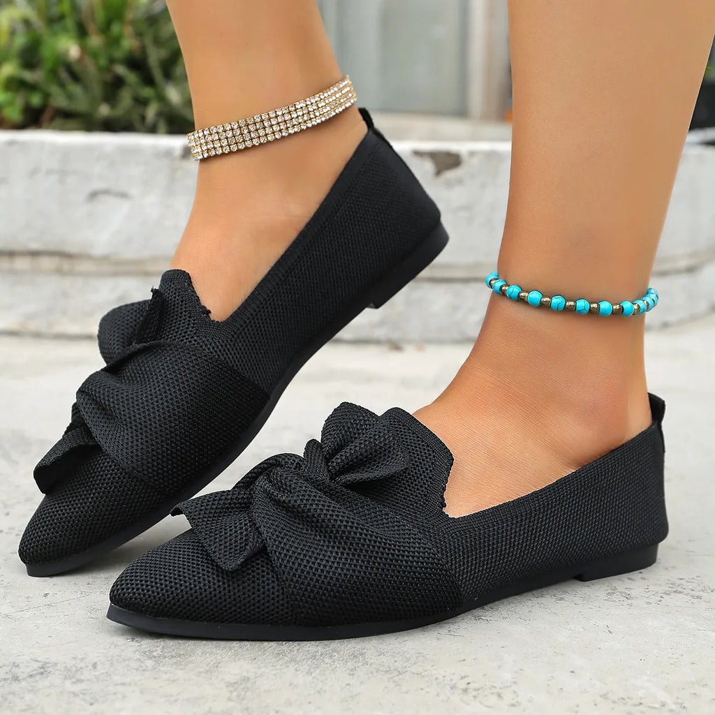 Bow Point Toe Flats Slip-Ons