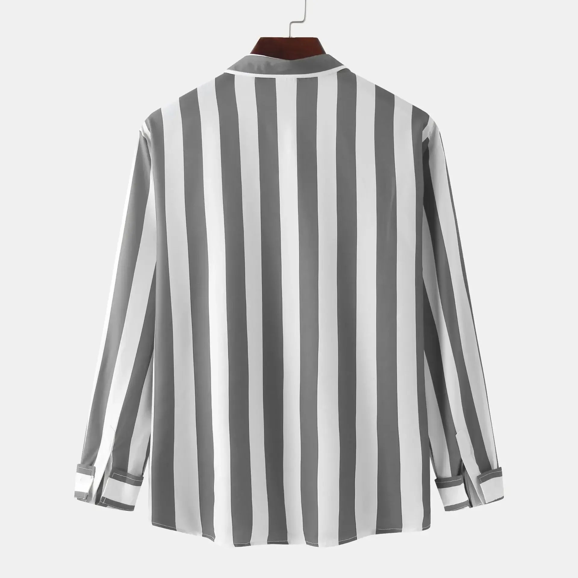 Men's Striped Button-Down Long Sleeve Shirt
