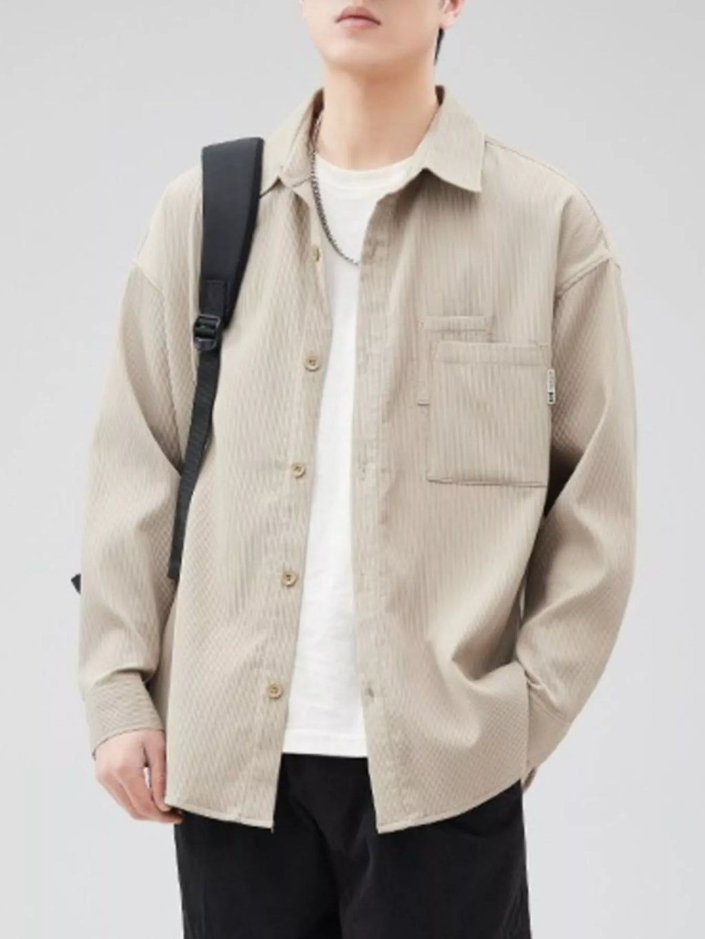 Men's Plus Size Button Down Long Sleeve Shirt
