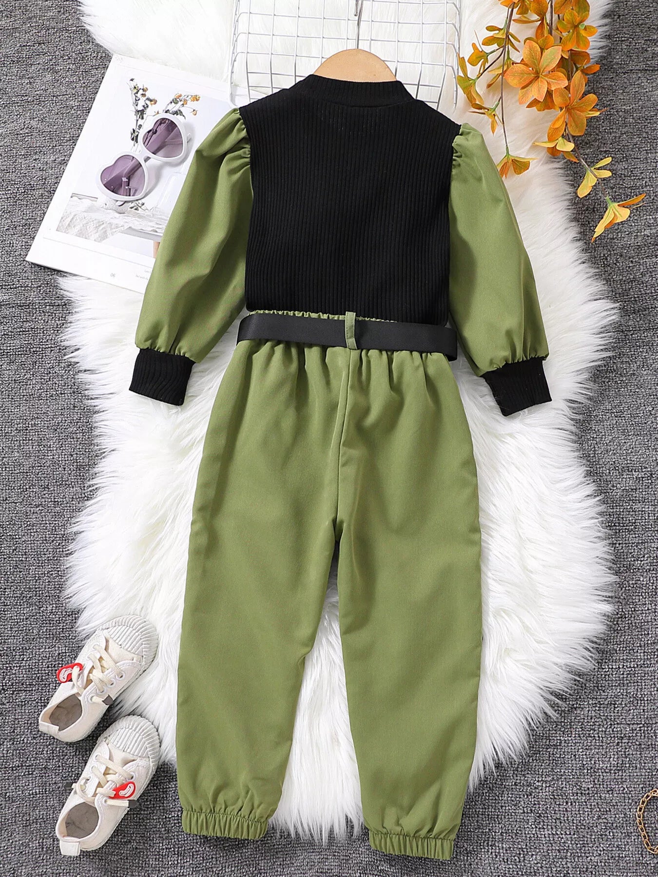 Children's Color Block Top and Pants Set