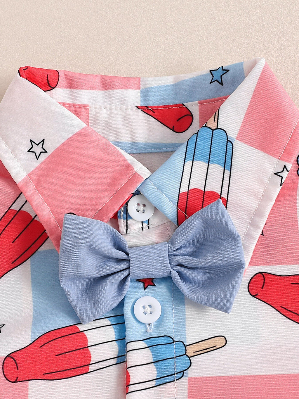 Children's Printed Short Sleeve Shirt and Shorts Set