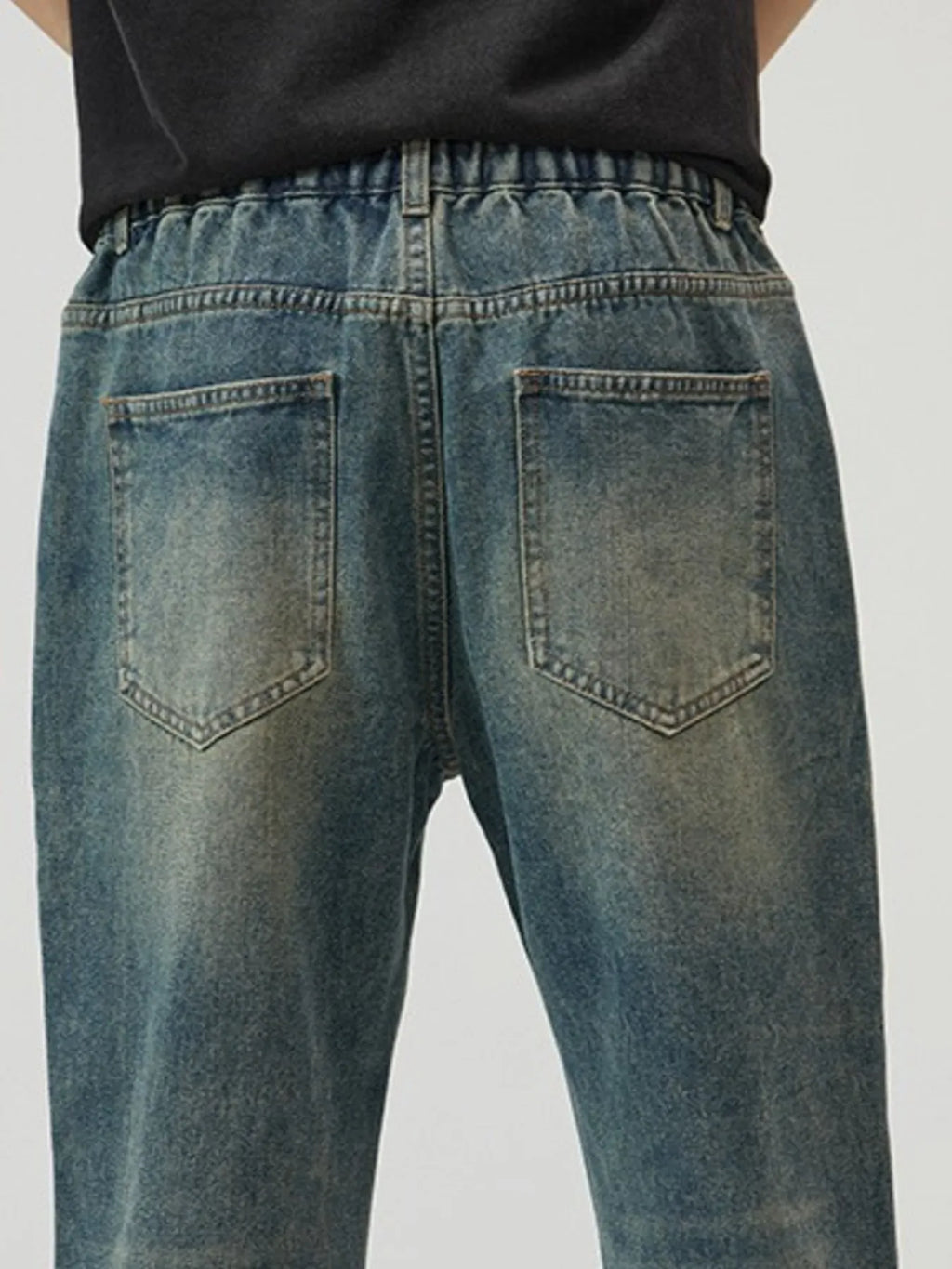 Men's Full Size Washed Straight Leg Jeans Plus Size