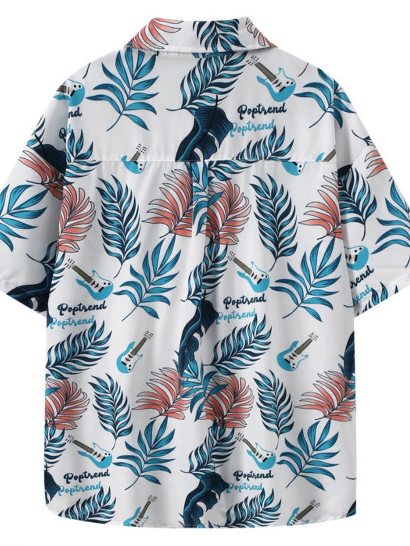 Men's Plus Size Tropical Print Short Sleeve Shirt