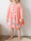 Children's Polka Dot Bunny Long Sleeve Dress