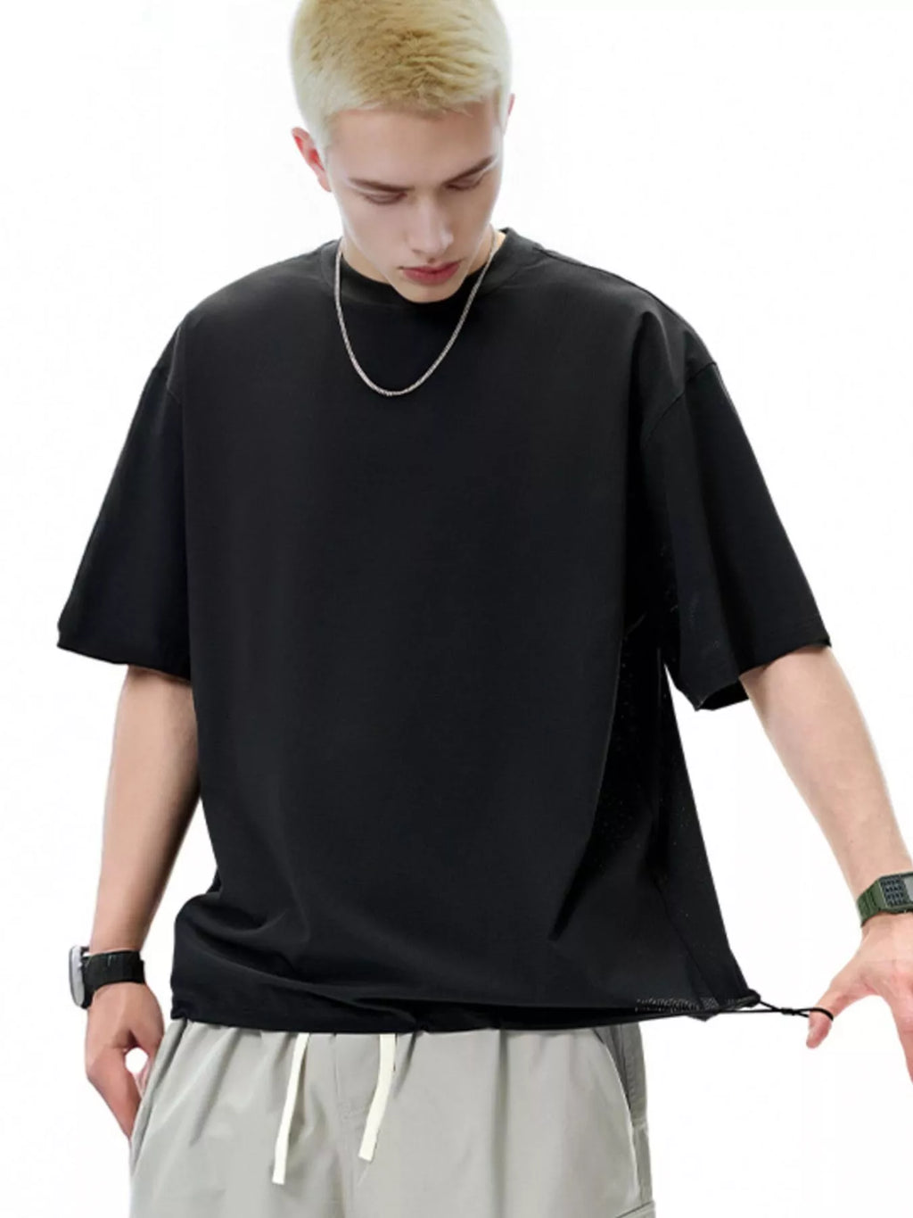 Men's Drawstring Hem Quick-Dry T-Shirt