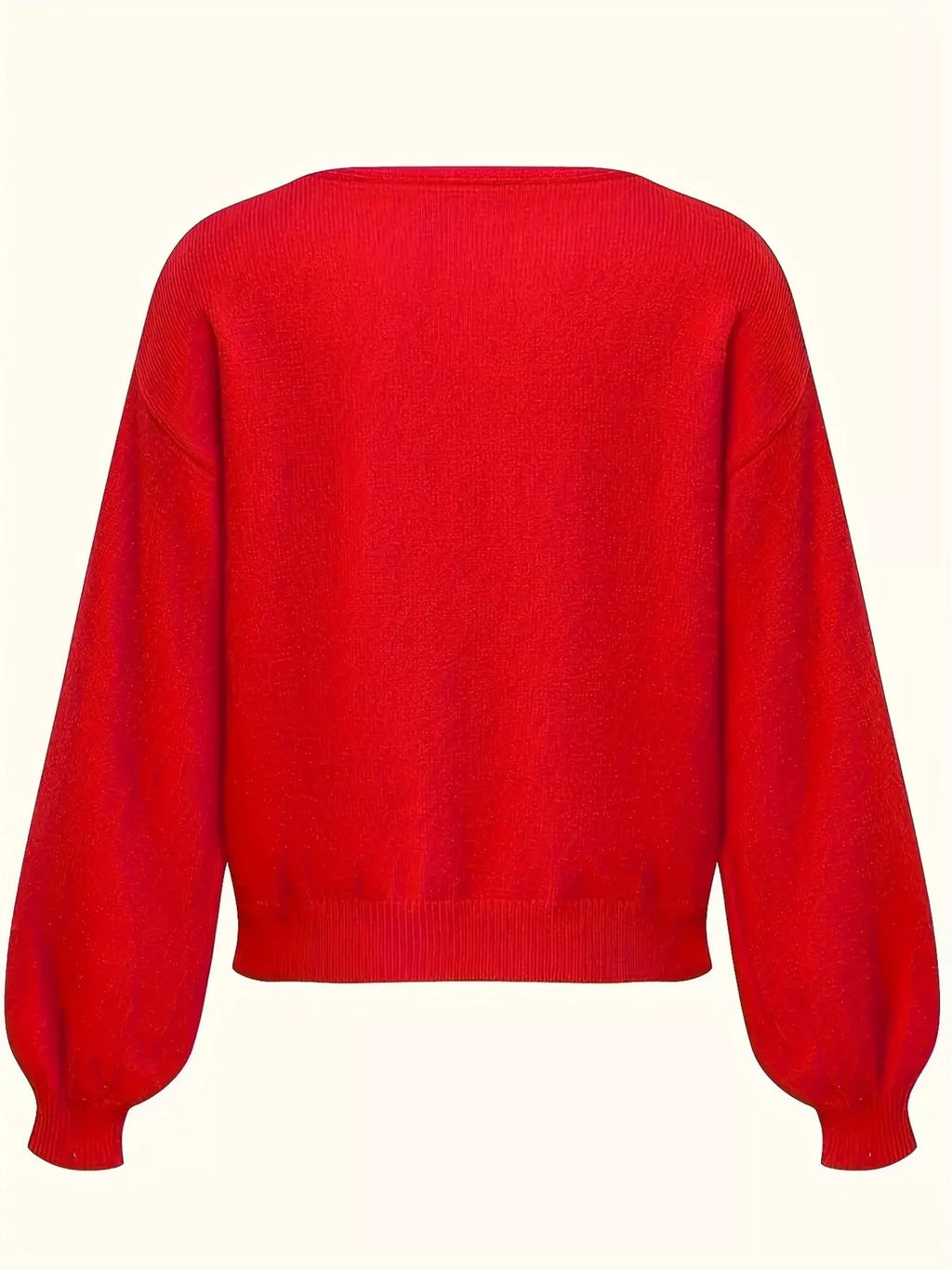 V-Neck Dropped Shoulder Sweater