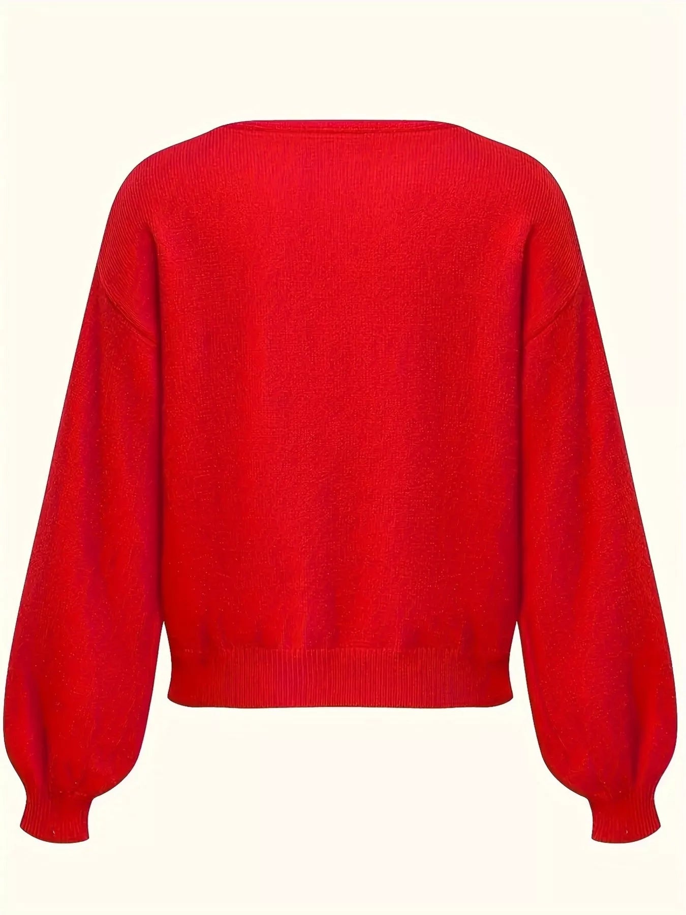 V-Neck Dropped Shoulder Sweater