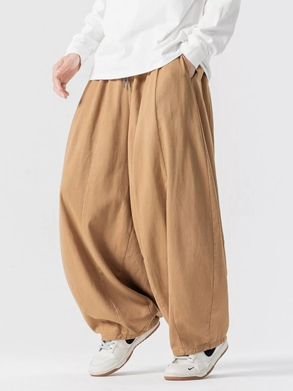 Men's Plus Size Loose Fit Drawstring Waist Casual Pants
