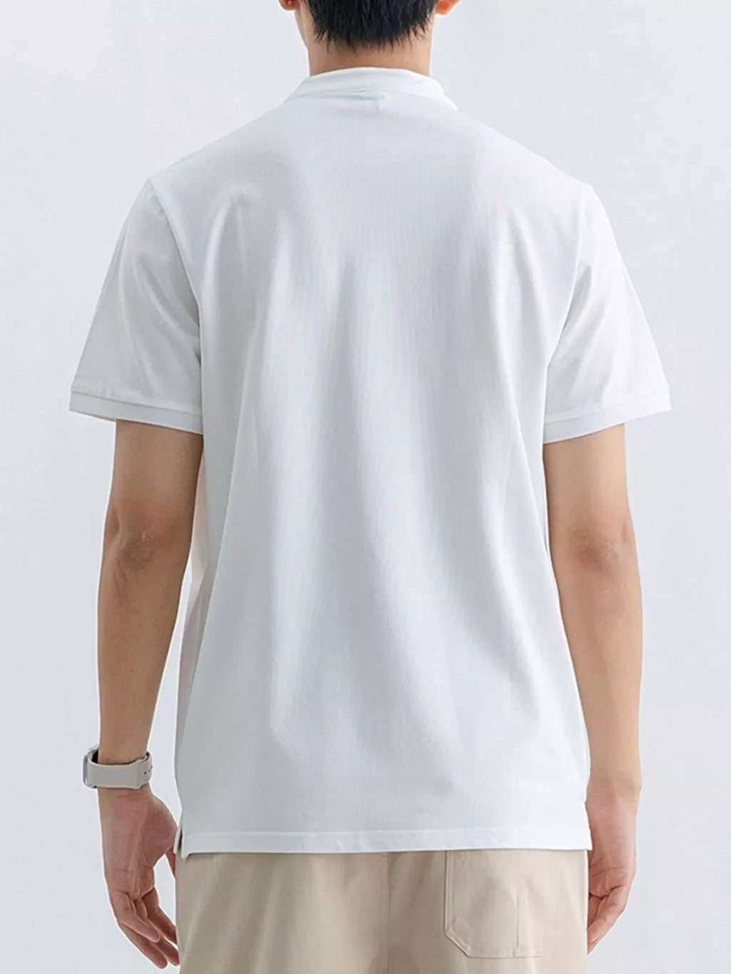 Men's Plus Size Button Detail Short Sleeve Top