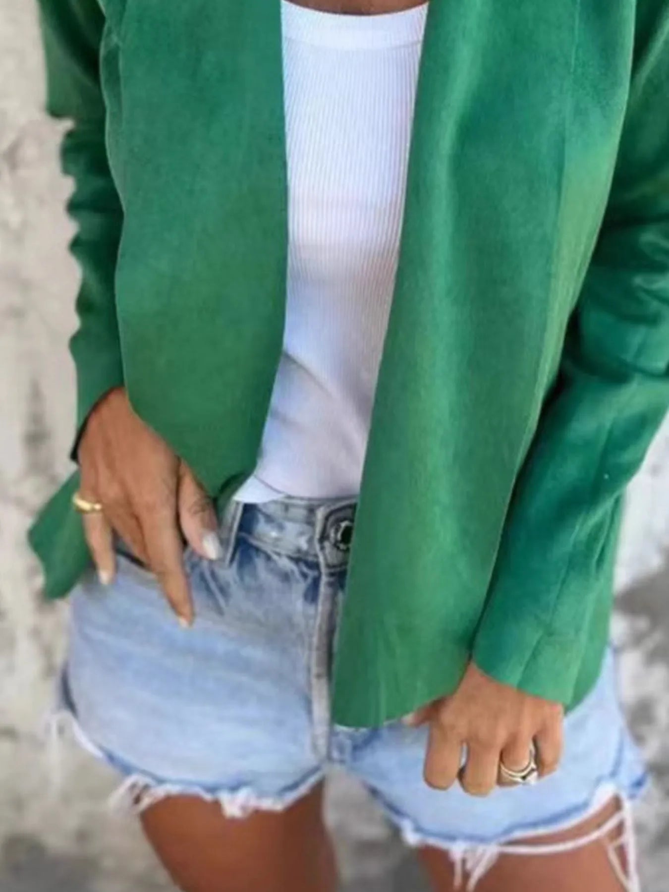 Full Size Open Front Casual Cardigan Plus Size