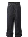 Men's Washed High Waist Straight Jeans