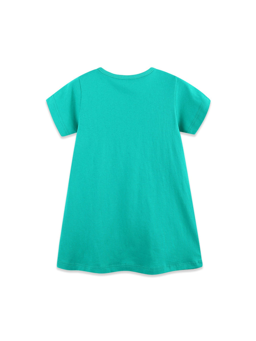 Children's Dog Embroidered Round Neck Dress