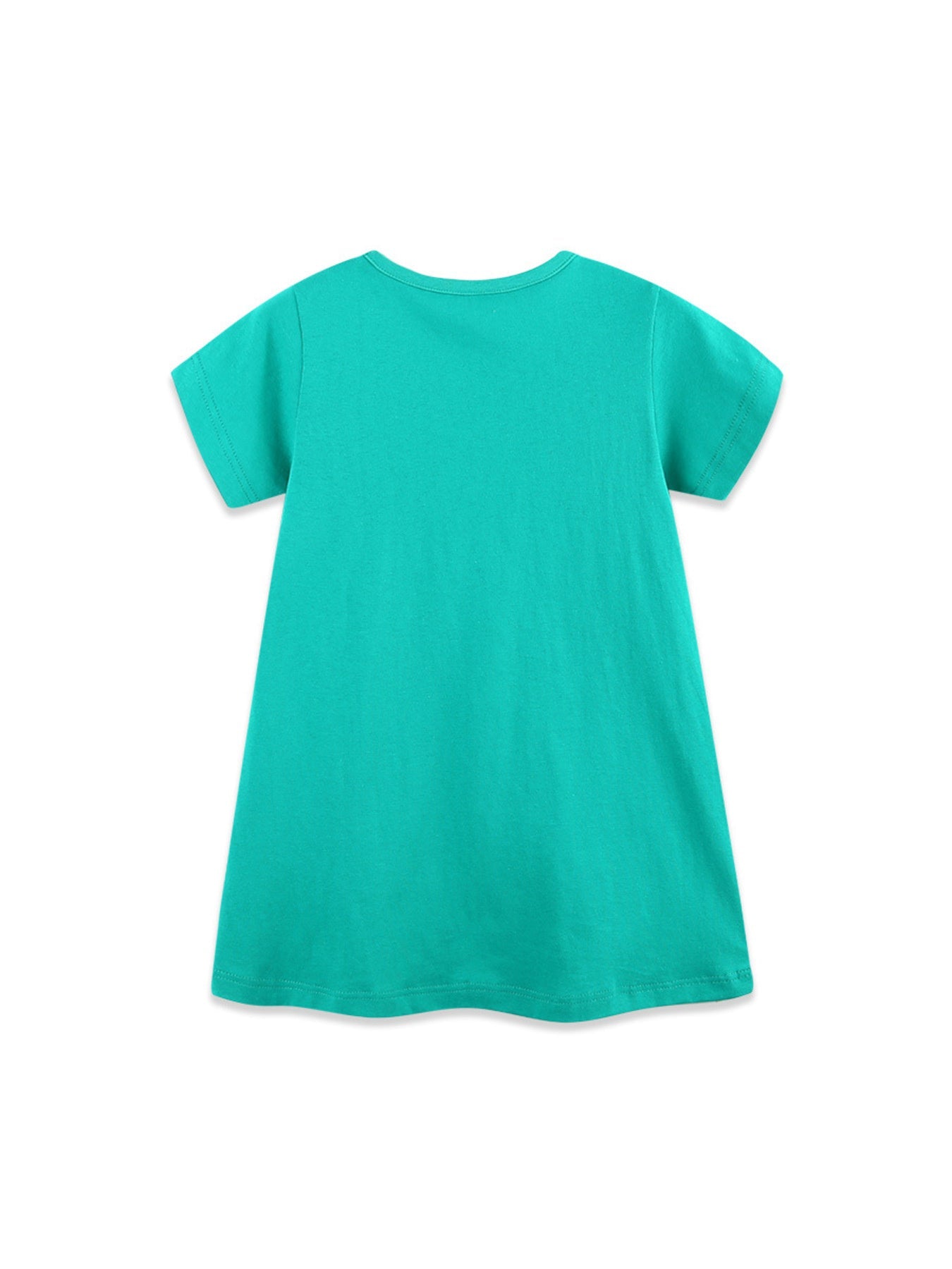 Children's Dog Embroidered Round Neck Dress