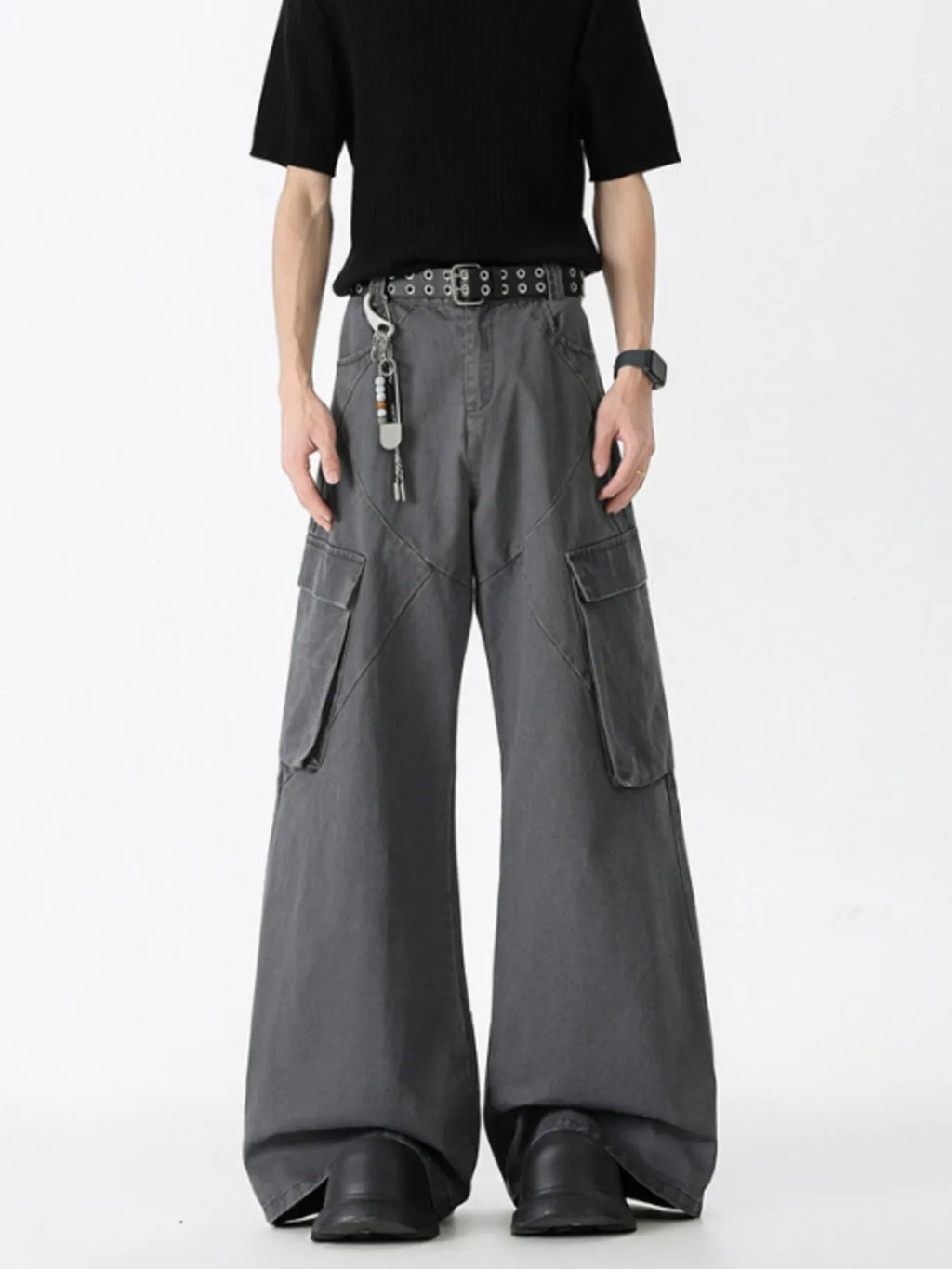 Men's Full Size Wide Leg Cargo Jeans Plus Size