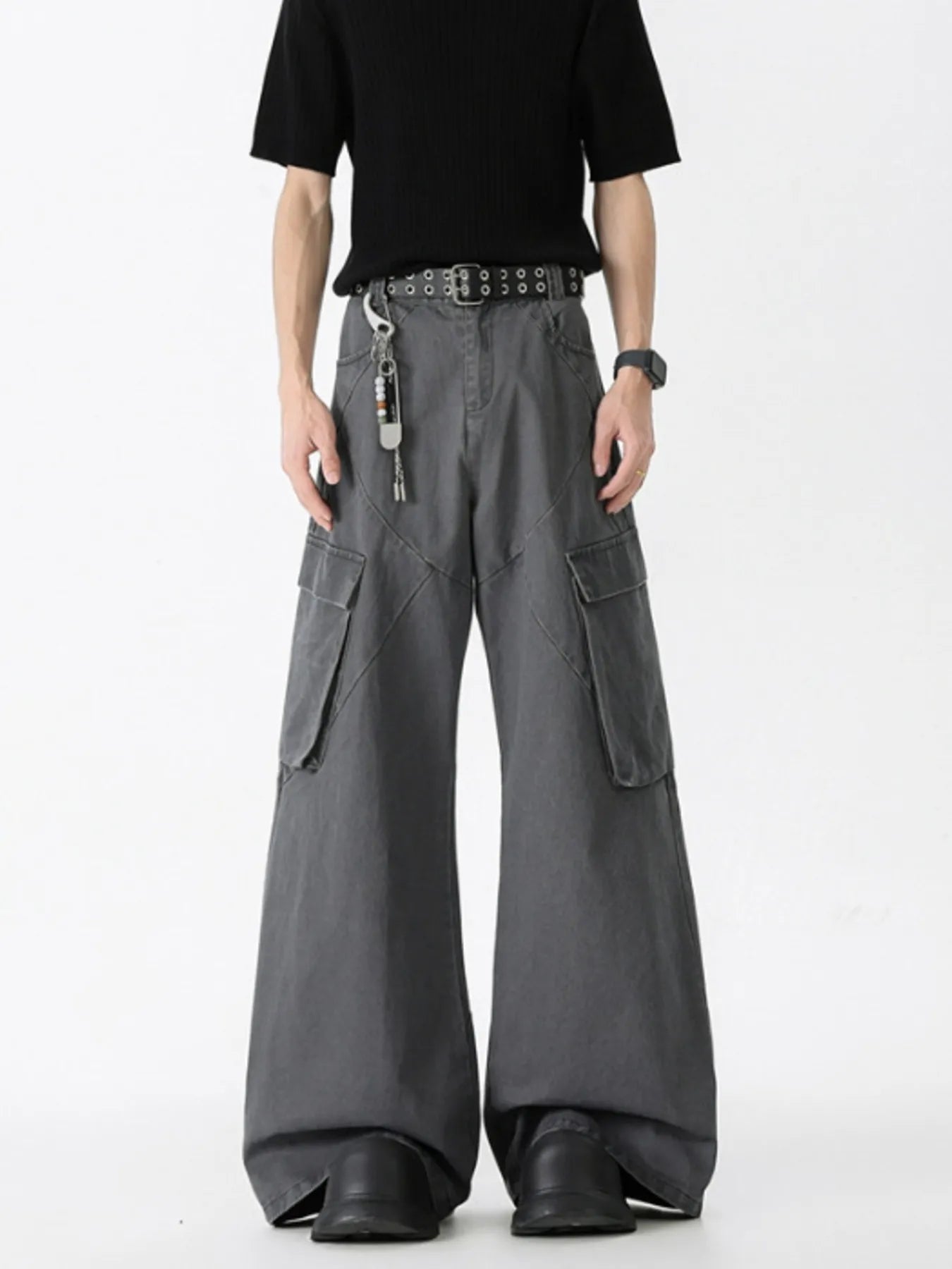 Men's Full Size Wide Leg Cargo Jeans Plus Size