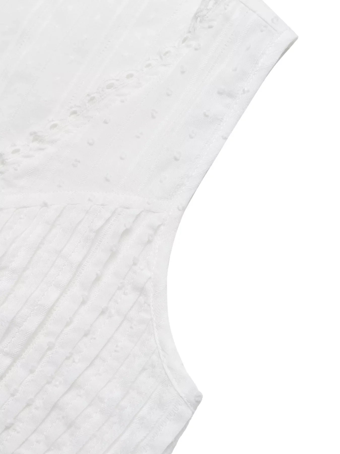 Lace Trim Tie Front Sleeveless Shirt