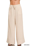 Zenana Woven Airflow Drawstring Pants