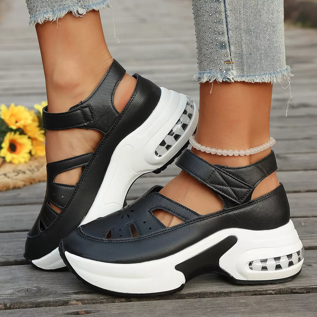 Cutout Round Toe Platform Sandals