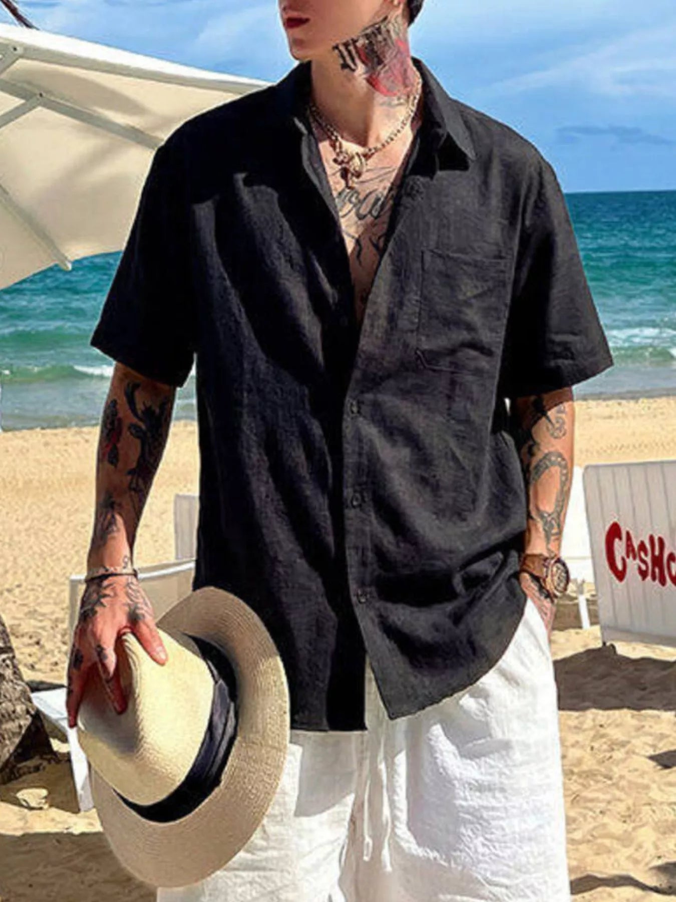 Men's Plus Size Casual Short-Sleeve Shirt