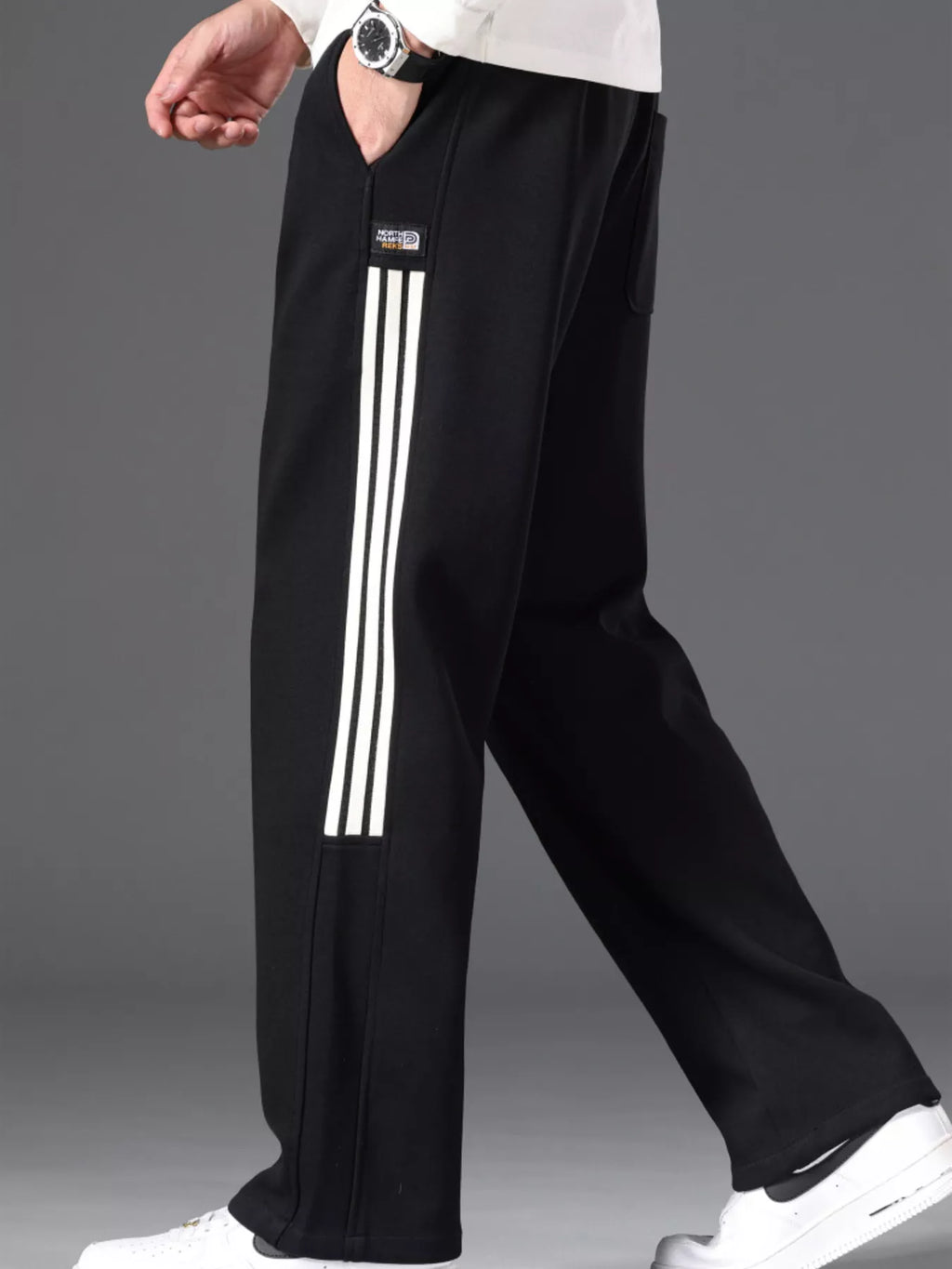 Men's Casual Striped Wide Leg Pants