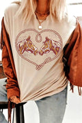 Rodeo Horse Graphic Western Cowgirl T Shirt