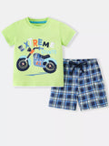 Children's Extreme Stunts Motorcycle Graphic T-Shirt and Shorts Set
