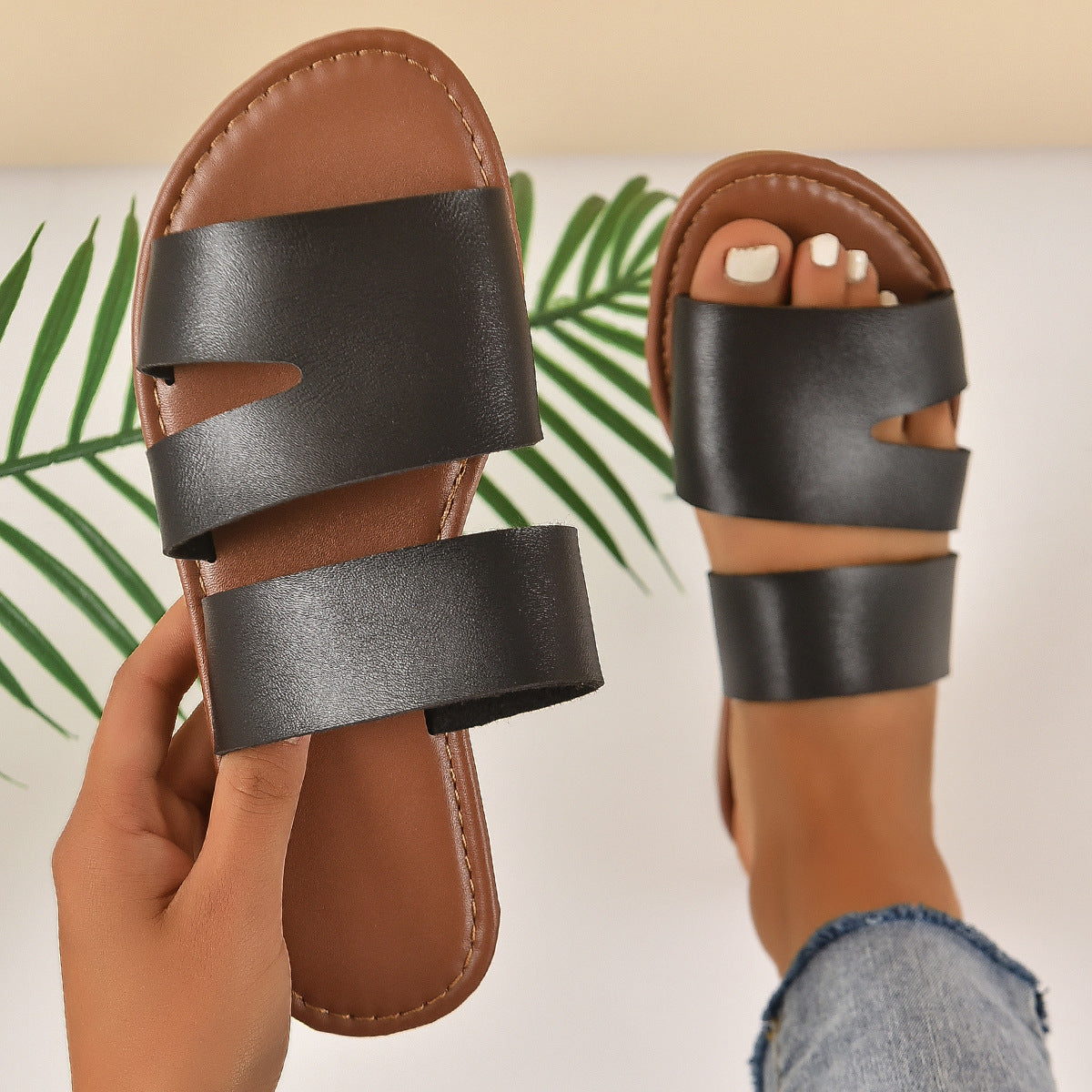 Open Toe Flat Sandals