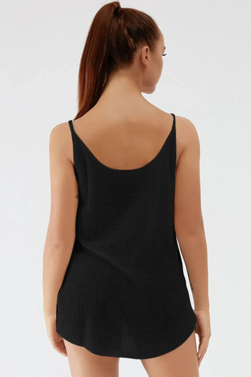 Scoop Neck Spaghetti Strap Knit Cami