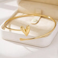 18K Gold-Plated Heart Adjustable Open Bracelet