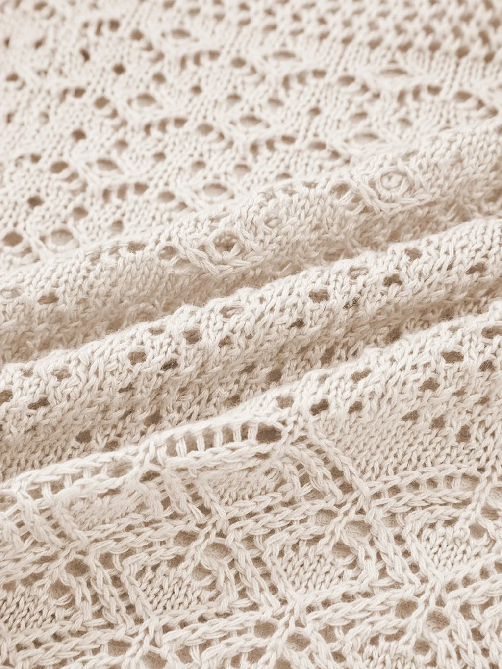 Hollowed Knit Open Front Cardigan