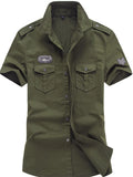 Men's Plus Size Collared Neck Short Sleeve Shirt