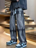 Men's Full Size Vintage Wash Wide Leg Jeans Plus Size