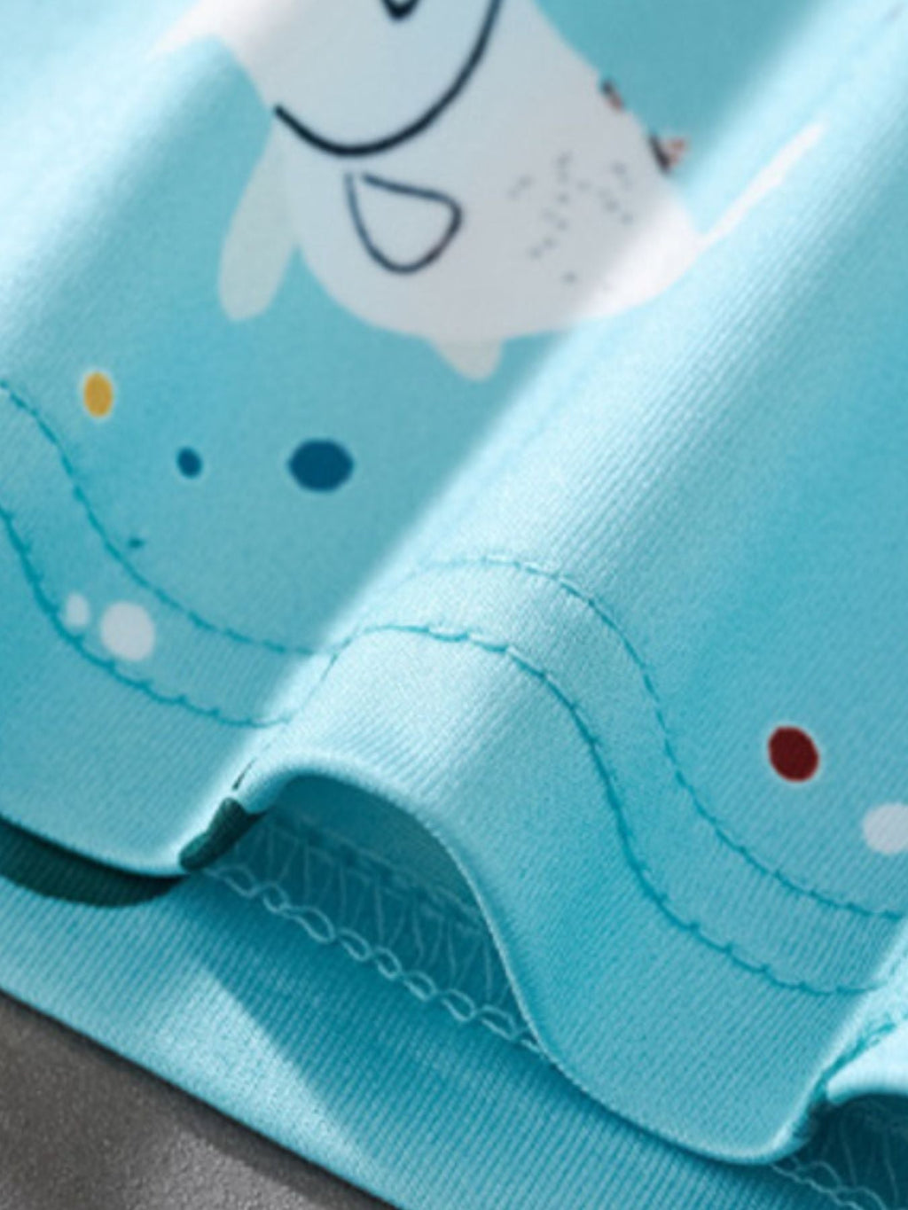 Children's Turtle Print Round Neck Tee and Shorts Set